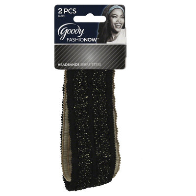 Goody Products Inc. Woven Double Row Headband, Gold, 2 CT