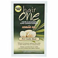 Hair One Argan Oil Hair Cleanser Conditioner For Curly Hair .608 oz. Packettes (Pack of 2)