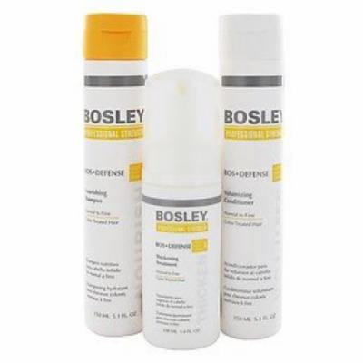 Bosley Defense Starter Pack with Shampoo Conditioner and Thickening Treatment, 3 Count