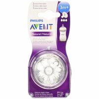 Philips Avent BPA Free Natural Medium Flow Nipples, 3 month+, 2 Count