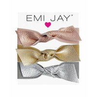 Emi Jay Metallic Leather Bow Hair Ties, 3-Pack
