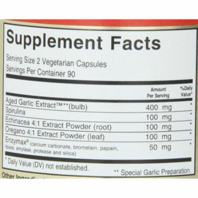 Maxi Health Biotic 450 - Aged Garlic Extract - Immune Booster - 180 Extra Strength Capsules - Kosher