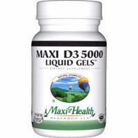 Maxi Health D3 5000mg Liquid Gels - Natural Vitamin D3 - Nutrition Supplement - 90 Capsules - Kosher