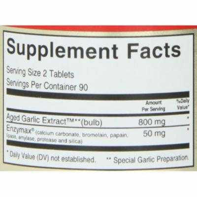 Maxi Health Kyolic 400 Aged Garlic Extract - Immune Booster - 180 Extra Strength Tablets - Kosher
