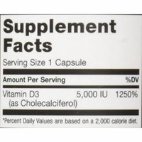 Maxi Health D3 5000 Liquid Gels - Natural Vitamin D3 - Nutrition Supplement - 180 Capsules - Kosher