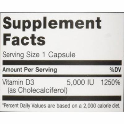 Maxi Health D3 5000 Liquid Gels - Natural Vitamin D3 - Nutrition Supplement - 180 Capsules - Kosher