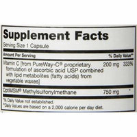 Maxi Health MSM Pureway Vitamin C Complex - Allergy, Joint & Detox Formula - 60 Capsules - Kosher