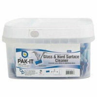 PAK-IT 555120003800 Glass & Hard-Surface Cleaner, Pleasant Scent, 100/Tub