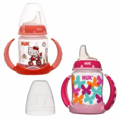 NUK 2 Count Pretty In Pink Leaner Cup, 5 oz, Hot Air Balloon/Butterfly