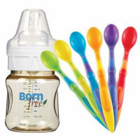 Born Free BPA-Free Classic Bottle with ActiveFlow Venting Technology and Soft-Tip Infant Spoons, 5 oz