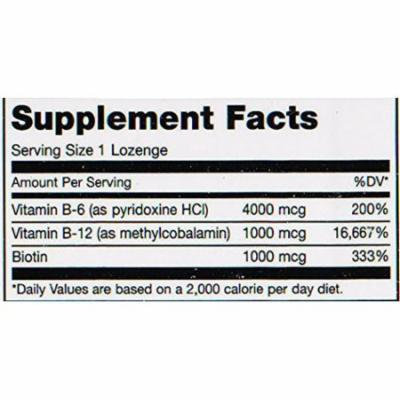 Maxi Health Triple B Lozenges - Vitamin B12 & B6 & Biotin - Strawberry Flavor - 90 Chewies - Kosher