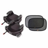 2 Graco Affix Backless Booster Car Seats with Free Sun Shades, Davenport