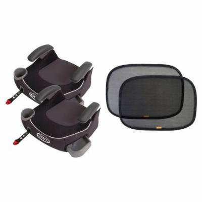 2 Graco Affix Backless Booster Car Seats with Free Sun Shades, Davenport