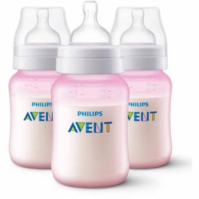 Philips Avent Anti-Colic Pink 9-oz Baby Bottles, BPA-Free, 3pk