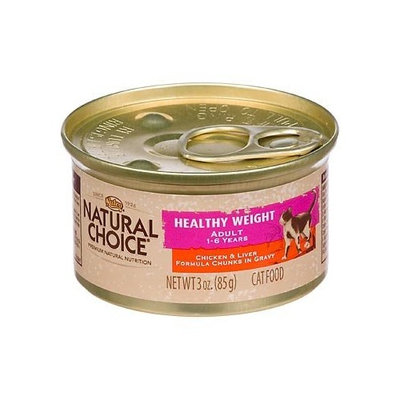 Natural Choice Cat Natural Choice Healthy Weight Adult Chicken and Liver Formula Chunks in Gravy Cat Food Cans, 3-Ounce