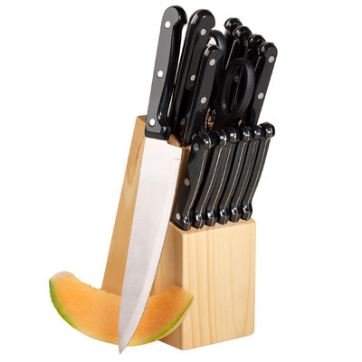 Tabletops Unlimited, Inc Basic Essentials 15 Piece Cutlery Set With Wooden Storage Block - TABLETOPS UNLIMITED, INC.