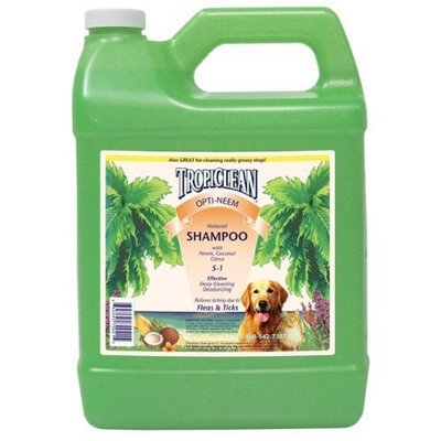TropiClean Neem Flea and Tick Dog Shampoo, 1-Gallon