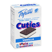 Tofutti Frozen Dessert Dairy Free Vanilla Snack Size Sanwiches - 8 CT
