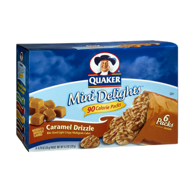 Quaker® Mini Delights 90 Calorie Packs Caramel Drizzle Bite Sized Multigrain Cakes