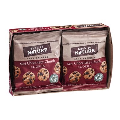 Back To Nature Cookies Mini Chocolate Chunk - 6 CT