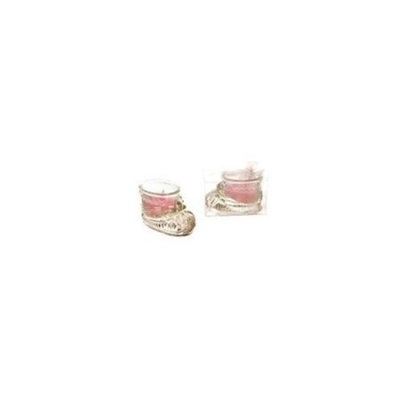 Ddi Glass Baby Shoe Candle - Pink(Case of 48)