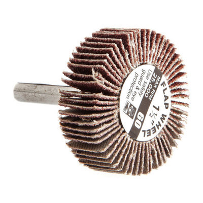 Forney 60187 Mounted Flap Wheel with 1/4 Inch Shank 1 1/2 Inch by 1/2 Inch 60 Grit
