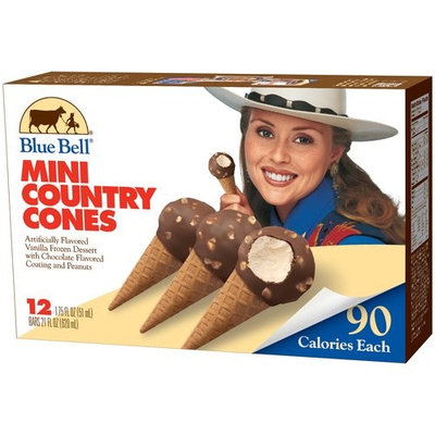 Blue Bell Vanilla Mini Country Cones, 12 Ct