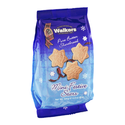 Walkers Pure Butter Shortbread Cookies Mini Festive Stars