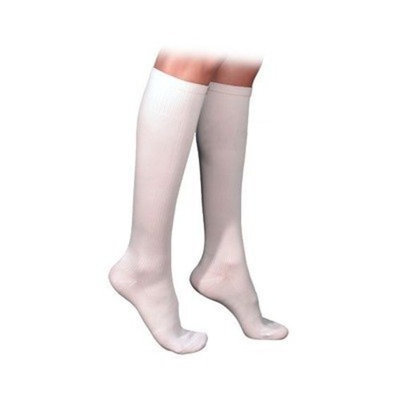 Sigvaris 230 Cotton Series 20-30 mmHg Women's Closed Toe Knee High Sock Size: X-Large Short, Color: White 00