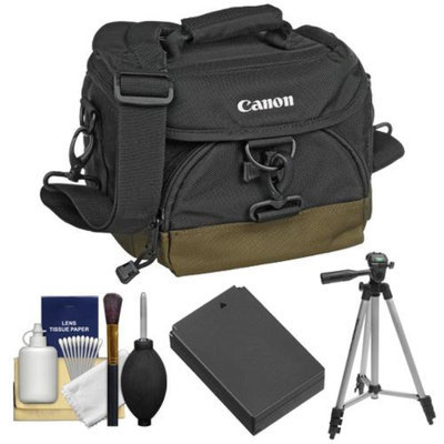 Canon 100EG Digital SLR Camera Case with LP-E12 Battery + Tripod + Accessory Kit for EOS M Camera