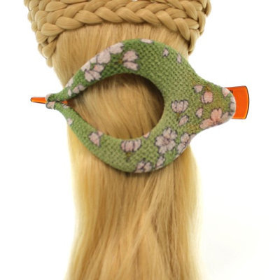 Annie Loto Sudios Jewelry Green Harp Clip Large Hair Accessory Style, 2.00 in. - 368A
