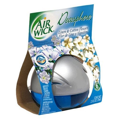 Air Wick Decosphere Air Freshener, Linen & Cotton Flower, 2.5-Ounce Air Fresheners (Pack of 6)