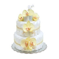Small Yellow Orchids Diaper Cake by Bloomers
