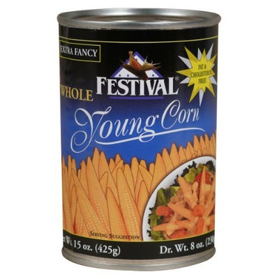 Festival Whole Baby Corn, Extra Fancy, 15-Ounce Cans (Pack of 12)