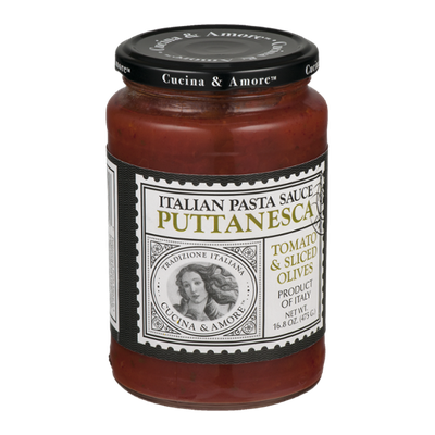 Cucina & Amore Italian Pasta Sauce Puttanesca Tomato & Sliced Olives