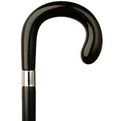 Harvy Men Crook Cane Black Maple Shaft, Shell Handle -Affordable Gift! Item #HAR-9121239