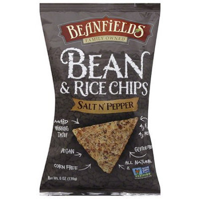 Beanfields Salt n' Pepper Bean & Rice Chips, 6 oz, (Pack of 12)