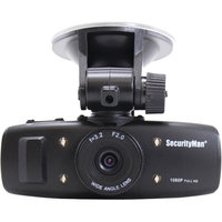 Security Man HD Car Camera with Impact Sensing Recording and Rechargeable Battery (Black)
