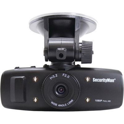 Security Man HD Car Camera with Impact Sensing Recording and Rechargeable Battery (Black)