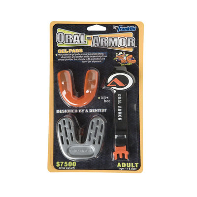 Franklin Sports Gel Mouthguard with Strapping System, Adult