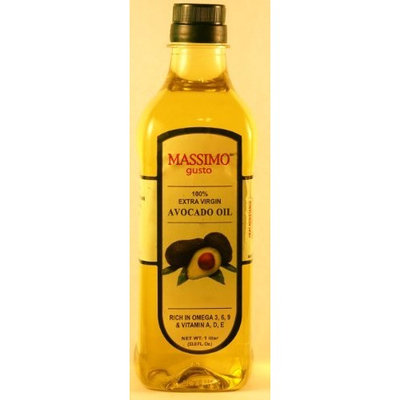 Massimo Gusto Extra Virgin Avocado Oil, 1 Liter Bottles (Pack of 2)