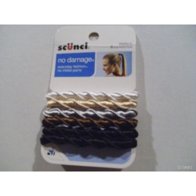 Scunci No Damage Ponytail Holders, Assorted Colors, 6 pieces - L & N SALES & MARKETING