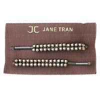 Jane Tran Hair Accessories Double Row Crystal Bobby Pin Set