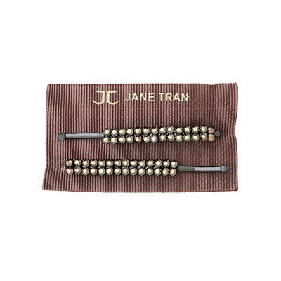 Jane Tran Hair Accessories Double Row Crystal Bobby Pin Set