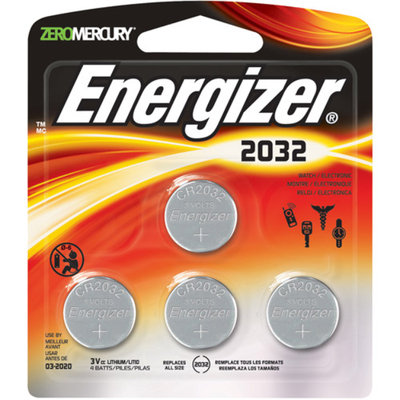 Energizer 2032 Coin Lithium Batteries 4 Count (2032BP-4)