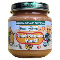Healthy Times Organic Baby Food, Peach Banana Muesli, 4-Ounce Jars (Pack of 12)