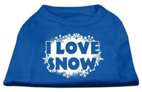 Ahi I Love Snow Screenprint Shirts Blue Lg (14)
