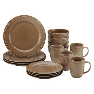 Rachael Ray Cucina 16 Piece Dinnerware Set - Brown