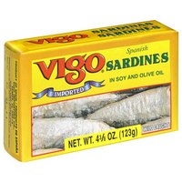Vigo Sardines in Soy an Olive Oil, 4.375-Ounce Cans (Pack of 10)
