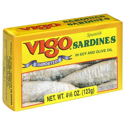 Vigo Sardines in Soy an Olive Oil, 4.375-Ounce Cans (Pack of 10)
